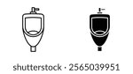 Urinal icons in outline and fill. vector illustration for ui.