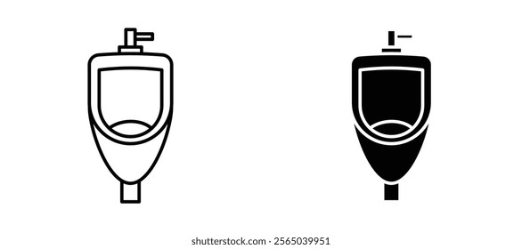 Urinal icons in outline and fill. vector illustration for ui.