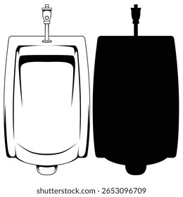 Urinalabbildung. Urinale Silhouette Vektor