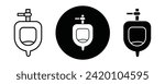 Urinal outline icon collection or set. Urinal Thin vector line art