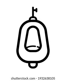 Urinal outline icon. Thin linear urinal outline icon isolated on white background. Line vector sign, symbol for web and mobile