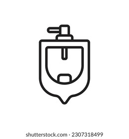 Urinal Outline Icon Vector Illustration
