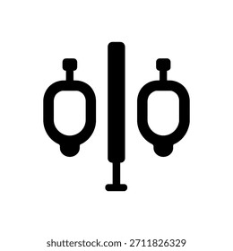 Ícone Do Divisor De Privacidade Da Linha Urinal Isolado No Plano De Fundo Branco 
