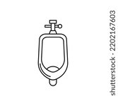 Urinal Toilet icon in line style icon, isolated on white background