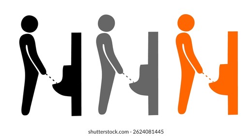 Urinal vector icons set. Urinal icon