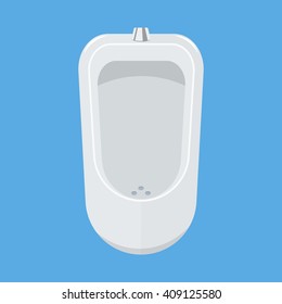 Urinal Vector Illustration Isolated On A Blue Background