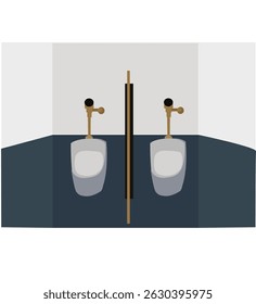 Urinarios de Vector de diseño plano. Orinal de cerámica 