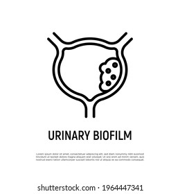 Urinary Biofilm. Thin Line Icon. Urinary Tract Infection. Vector Illustration.