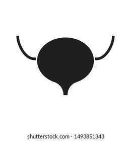 urinary bladder icon black and isolated vector illustration