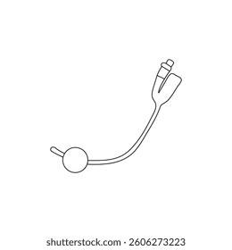 Urinary Catheter for evacuation of the urinary bladder and irrigation vector illustration