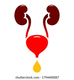 Urinary Incontinence And Blader Infection Vector Icon Isolated On White Background, Bedwetting Medicine Concept