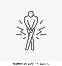 Urinary Incontinence Icon Line Symbol. Isolated Vector Illustration Of Icon Sign Concept For Your Web Site Mobile App Logo UI Design.