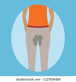 Urinary incontinence, involuntary urination vector