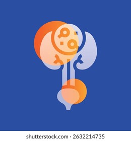 urinary infection glassmorphism illustration. Transparency blur elements. Ui layered design. Vector isolated element