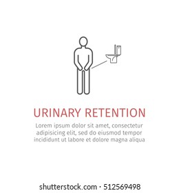 Urinary Retention Line Icon