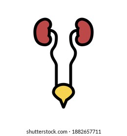 Harnfarbensymbol, Vektorgrafik. Harnwegsschild. einzelne Symbolillustration