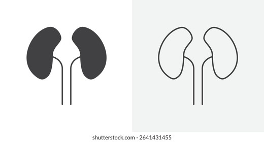 Urinary system icon Line graphics illustration