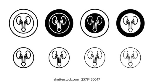 Urinary system icon Outline thin set pack series