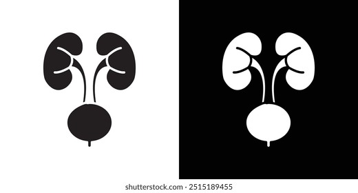 Urinary system icon Thin line flat illustration