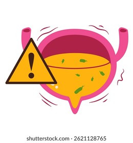 Urinary tract infection. Bladder disease illustration 