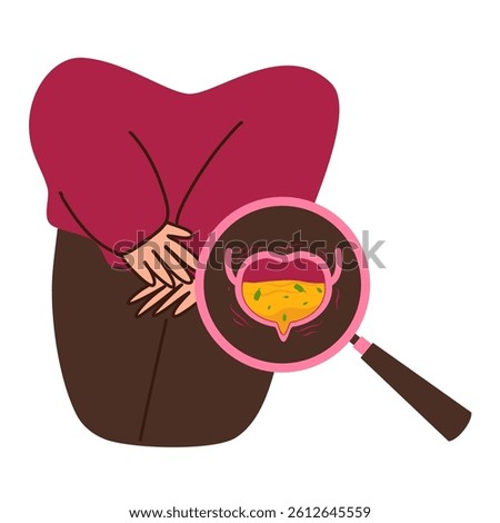 Urinary tract infection or bladder infection illustration