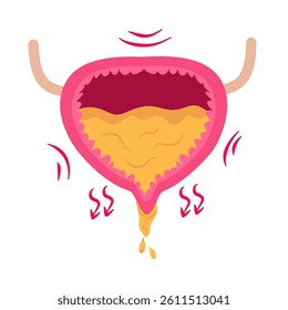 Urinary tract infection illustration. Overactive bladder.
