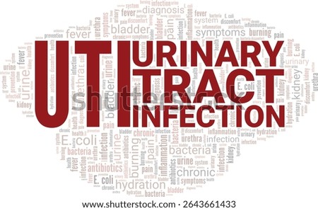 Urinary Tract Infection UTI word cloud conceptual design isolated on white background.