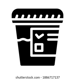 orina para análisis vector de icono de glifo. signo de orina para análisis. símbolo de contorno aislado ilustración negra