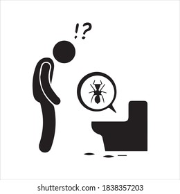 Urine attracting ants, icon, vector and glyph