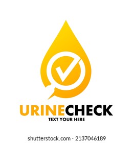 Urine check vector logo template. This design use magnifying grass symbol. Suitable for analysis.