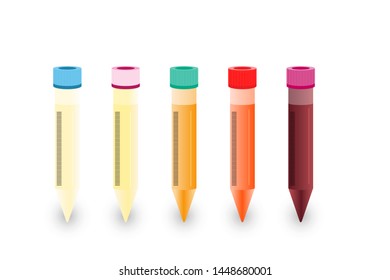 urine color on isolate background. pregnancy test. urine color science test for infection, pregnant and other.