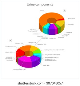 Urine components medical vector illustration