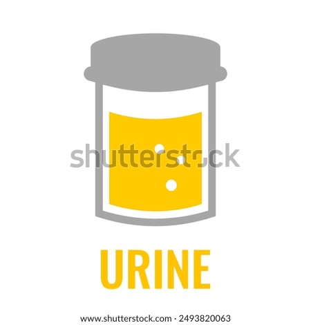 Urine cup medical vector icon isolated on white background