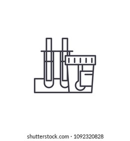 Urine examination linear icon concept. Urine examination line vector sign, symbol, illustration.