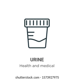 Urine outline vector icon. Thin line black urine icon, flat vector simple element illustration from editable health and medical concept isolated on white background
