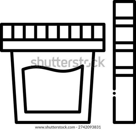 Urine Sample and Dipstick Icon for Medical Testing
