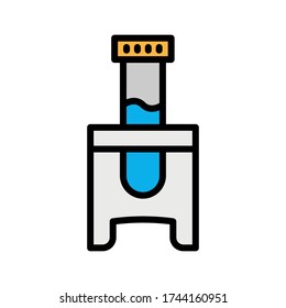 Urinprobe gefüllt Umriss Symbol. Darstellung von medizinischen Vektoren auf weißem Hintergrund