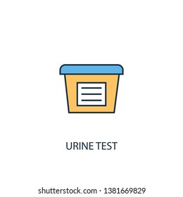 urine test concept 2 colored line icon. Simple yellow and blue element illustration. urine test concept outline symbol design