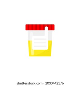 Urine Test Cup Icon. Clipart Image Isolated On White Background