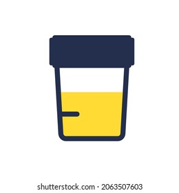 Urine Test Cup Icon. Clipart Image Isolated On White Background