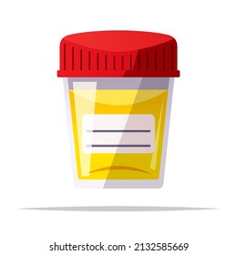 Urine Test Cup Vector Isolated Illustration