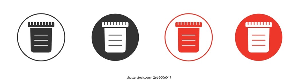 Icono de prueba de orina. Iconos de vector de estilo negro. Símbolo de signo aislado