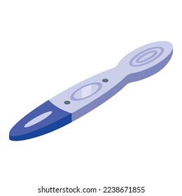 Icono de prueba de orina vector isométrico. Embarazo negativo. Kit de resultados