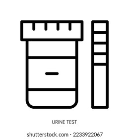 urine test icon. Line Art Style Design Isolated On White Background