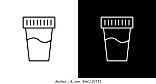 Lineares Symbol für den Urintest. Linie mit bearbeitbarem Strich