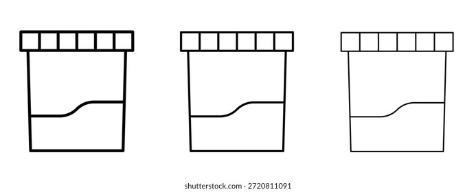 Símbolo de línea delgada del icono de la prueba de la orina en el fondo blanco, Ilustración vectorial editable del movimiento