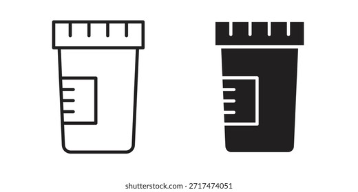 Iconos de prueba de orina. Píxel perfecto. Icono de contorno de Vector. Concepto de logotipo plano.