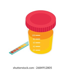 urine Test  Isometric Vector Illustration 