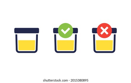 Urine Test, Samples Icons, Vector