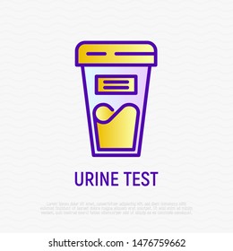 Urine test thin line icon. Medical analysis. Modern vector illustration for laboratory service.